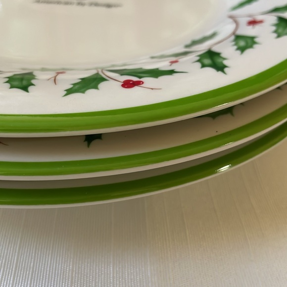 NWT LENOX Holiday 3 pc set Melamine Accent Plates 8” - Picture 10 of 11